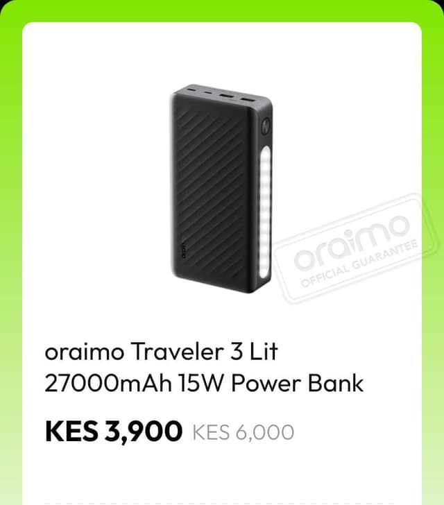 oraimo Traveler 3 Lit 27000mAh 15W Power Bank