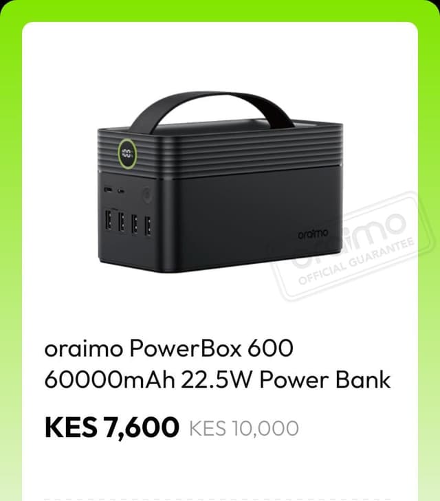 oraimo PowerBox 600 60000mAh 22.5W Power Bank