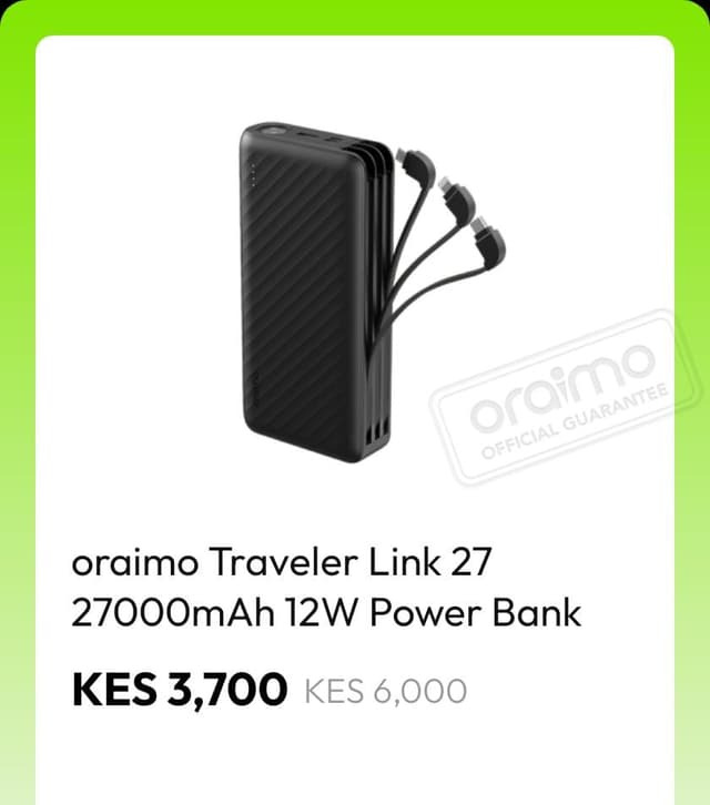 oraimo Traveler Link 27 27000mAh 12W Power Bank